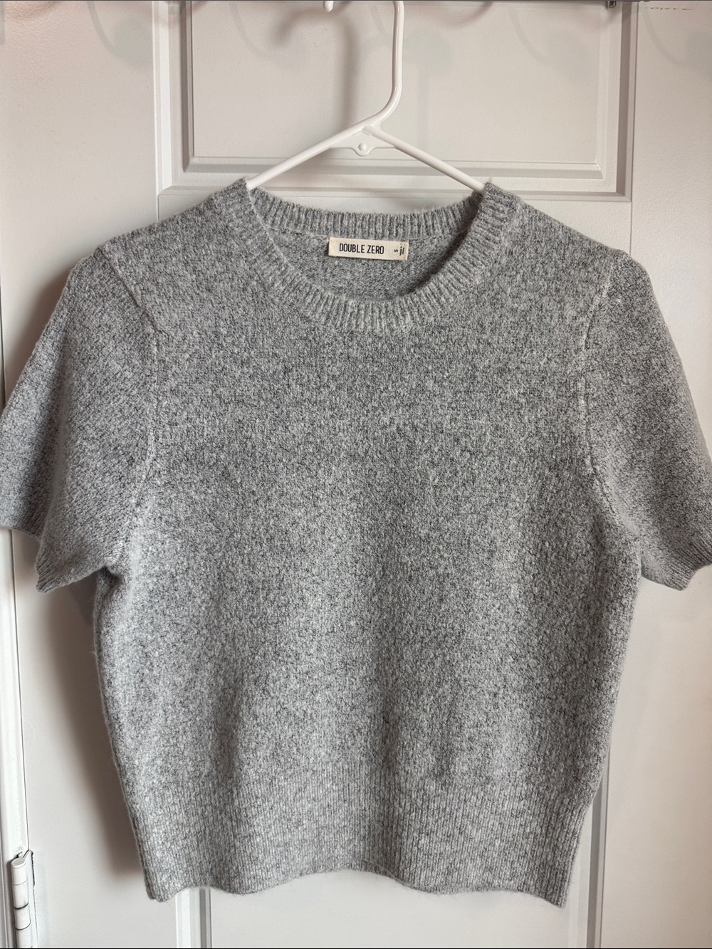 Double Zero Light Heather Gray Short-Sleeve Crewneck Sweater